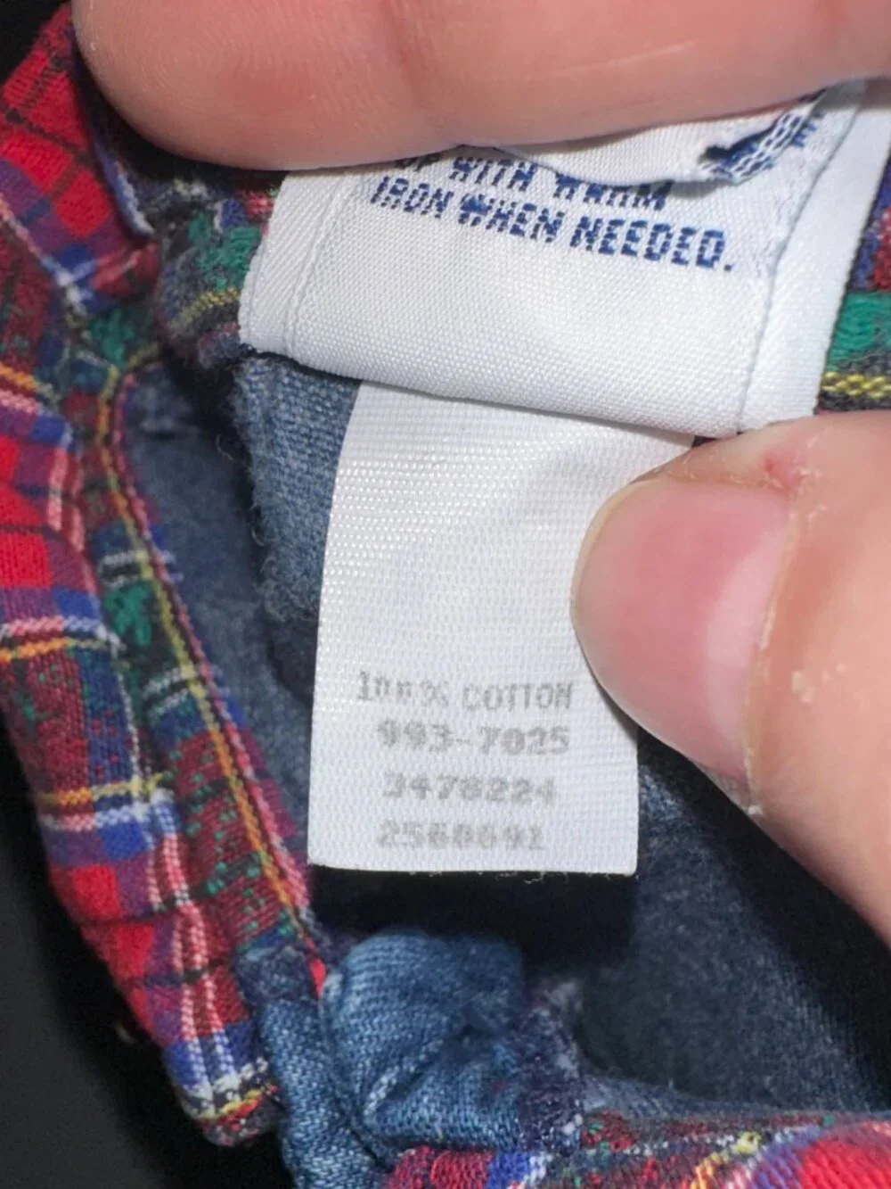 Vintage Vtg OshKosh B’Gosh Girls Jean Denim Dress Red plaid, Size 4